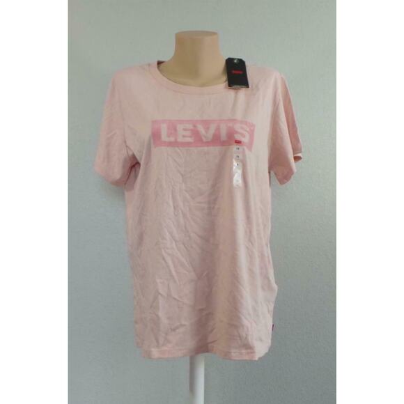 Levi's T-shirt Casual Cotton Box Logo Pink 1X Tee NWT Short sleeve Crewneck Plus - Picture 1 of 7